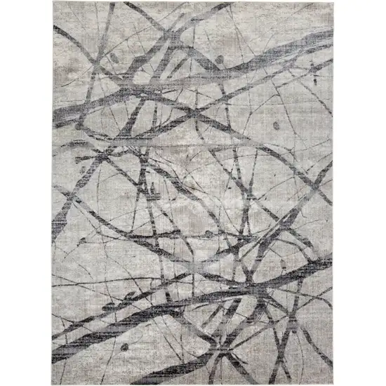 Taupe Gray And Ivory Abstract Stain Resistant Area Rug Photo 2