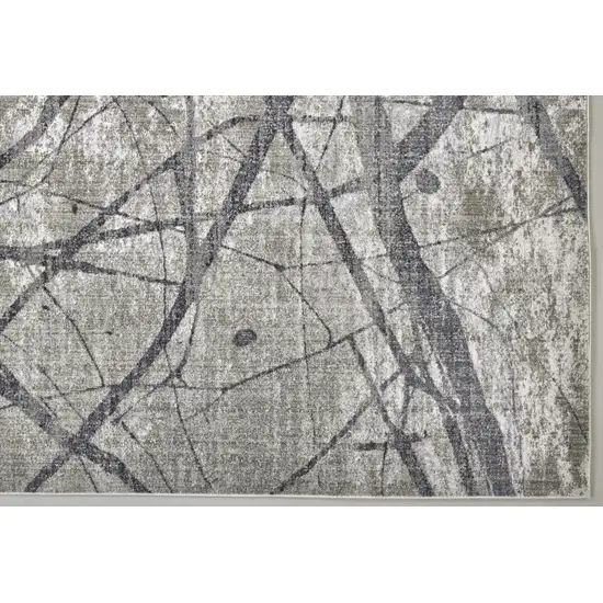Taupe Gray And Ivory Abstract Stain Resistant Area Rug Photo 6