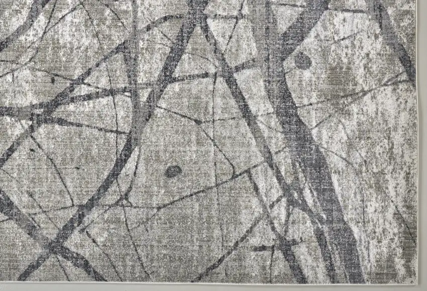 Taupe Gray And Ivory Abstract Stain Resistant Area Rug Photo 6