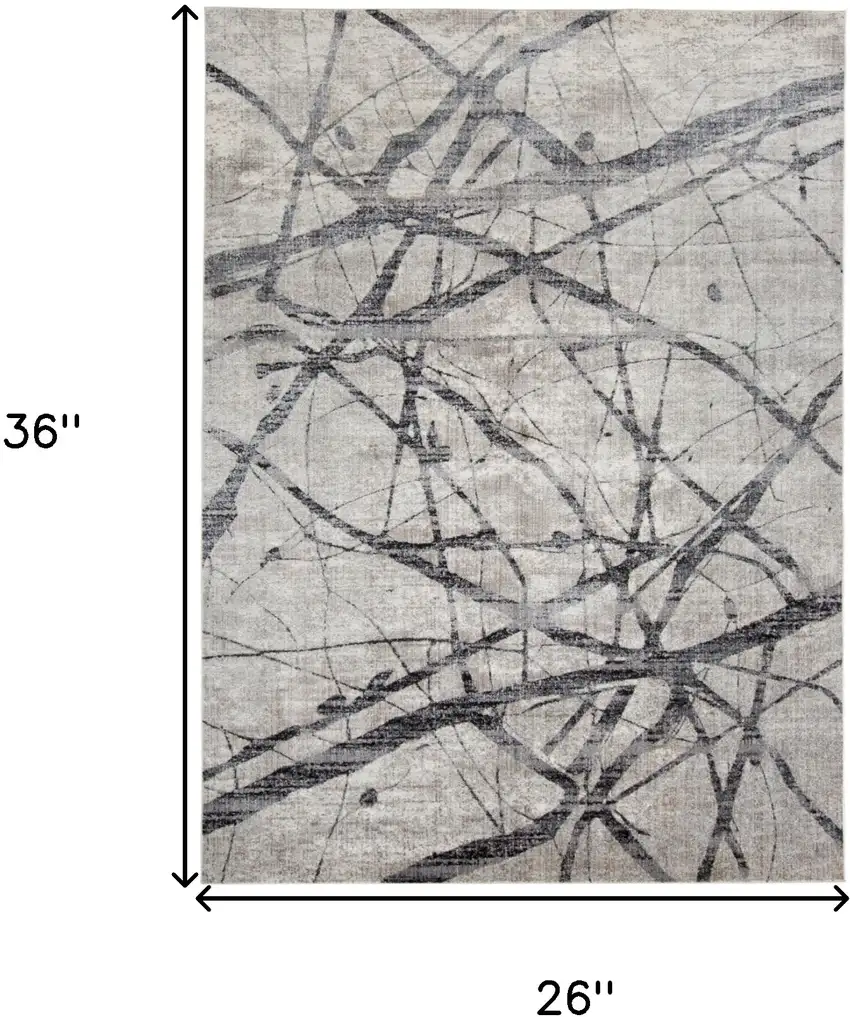 Taupe Gray And Ivory Abstract Stain Resistant Area Rug Photo 9