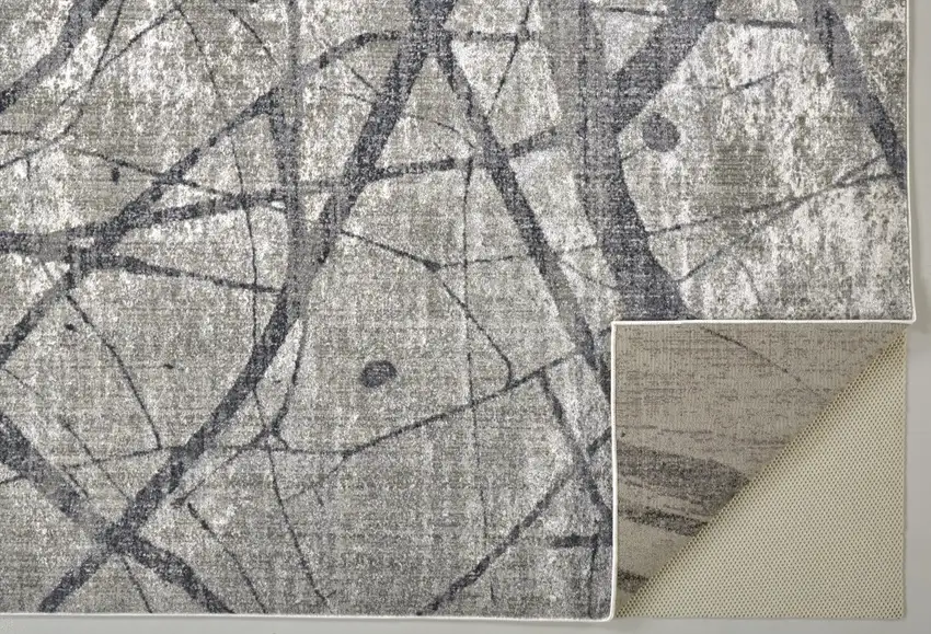 Taupe Gray And Ivory Abstract Stain Resistant Area Rug Photo 6