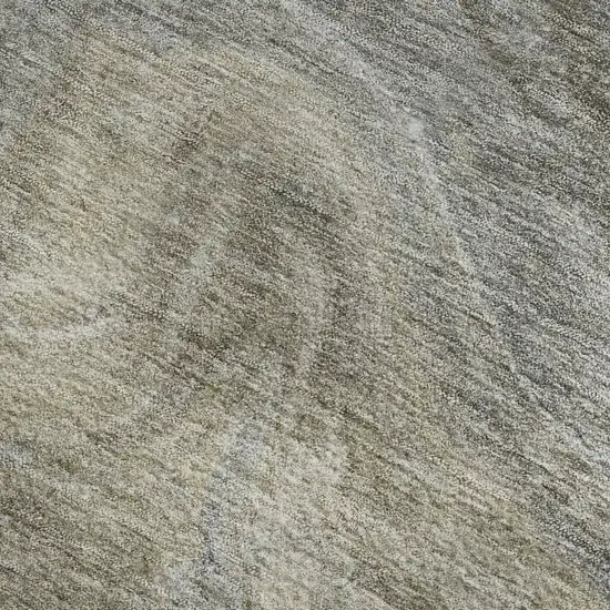 Taupe Gray And Ivory Abstract Washable Area Rug With UV Protection Photo 7