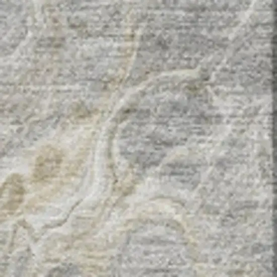 Taupe Gray And Ivory Abstract Washable Area Rug With UV Protection Photo 4