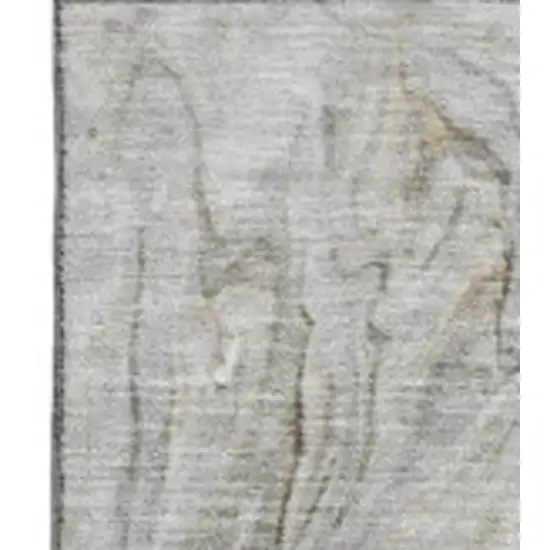 Taupe Gray And Ivory Abstract Washable Area Rug With UV Protection Photo 3