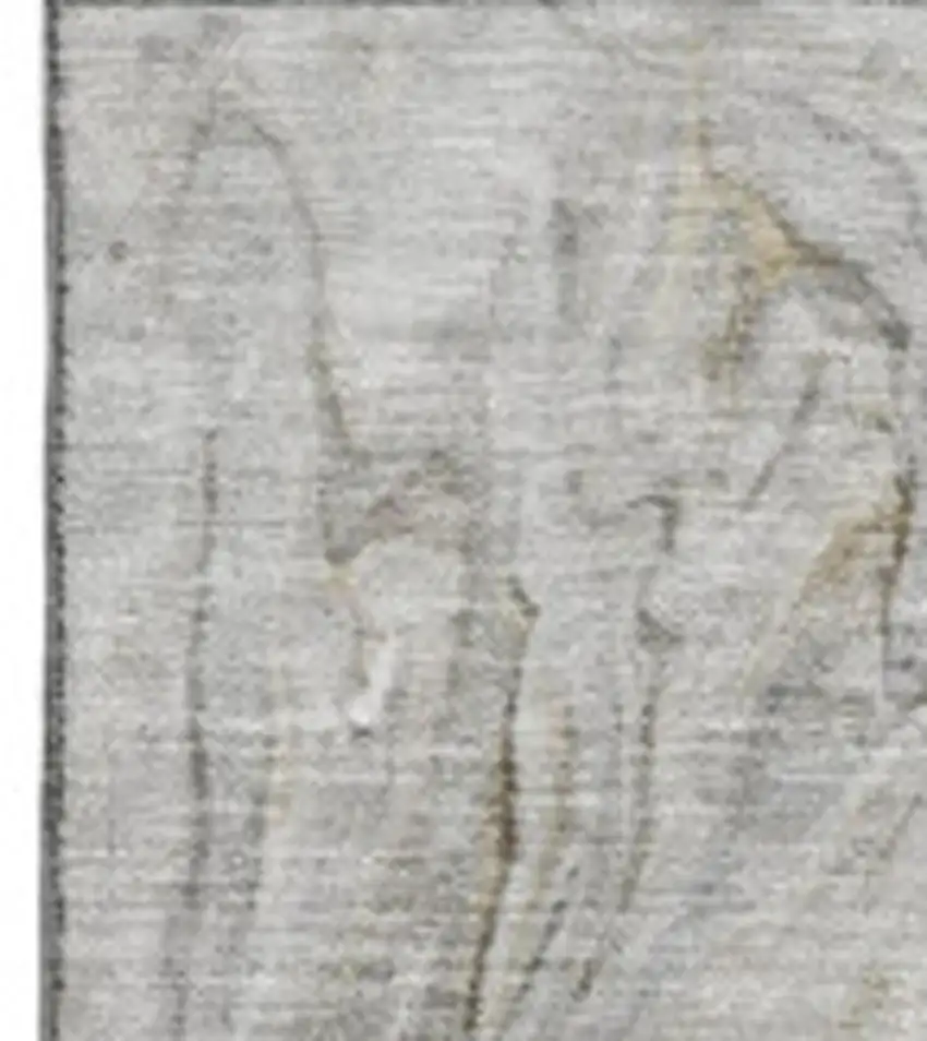 Taupe Gray And Ivory Abstract Washable Area Rug With UV Protection Photo 2