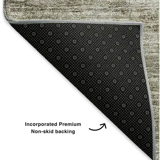 Taupe Gray And Ivory Abstract Washable Area Rug With UV Protection Photo 4