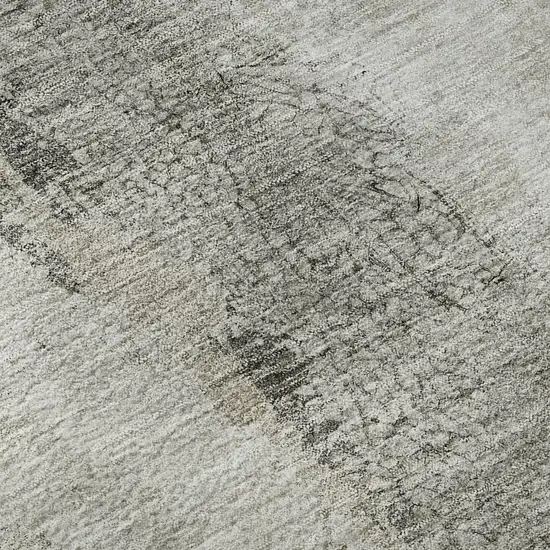 Taupe Gray And Ivory Abstract Washable Area Rug With UV Protection Photo 7