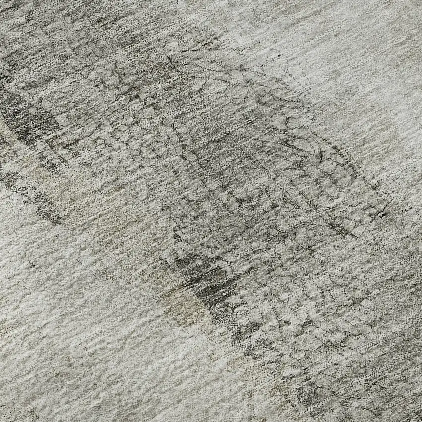 Taupe Gray And Ivory Abstract Washable Area Rug With UV Protection Photo 7