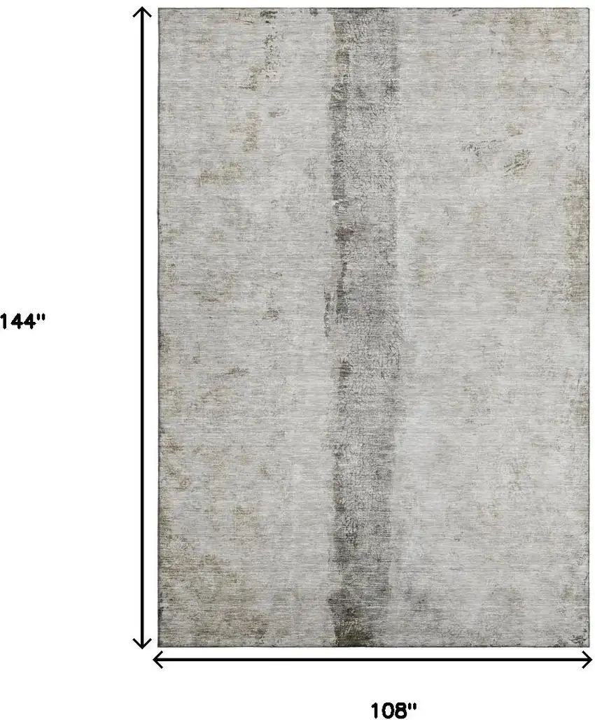 Taupe Gray And Ivory Abstract Washable Area Rug With UV Protection Photo 8