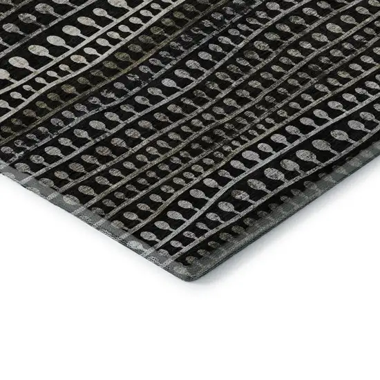 Taupe Gray And Ivory Striped Washable Area Rug With UV Protection Photo 8