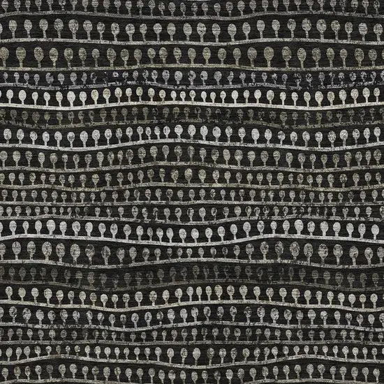 Taupe Gray And Ivory Striped Washable Area Rug With UV Protection Photo 3