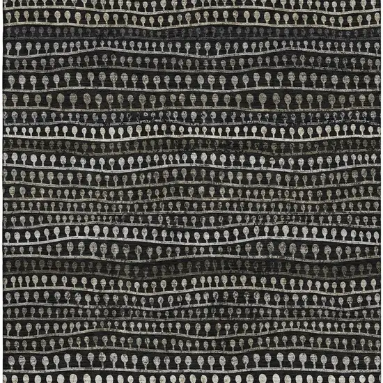 Taupe Gray And Ivory Striped Washable Area Rug With UV Protection Photo 4