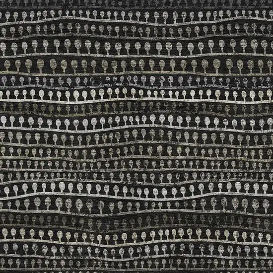 Taupe Gray And Ivory Striped Washable Area Rug With UV Protection Photo 3