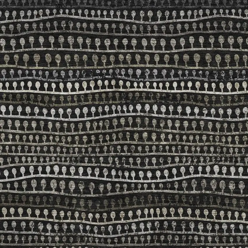 Taupe Gray And Ivory Striped Washable Area Rug With UV Protection Photo 3