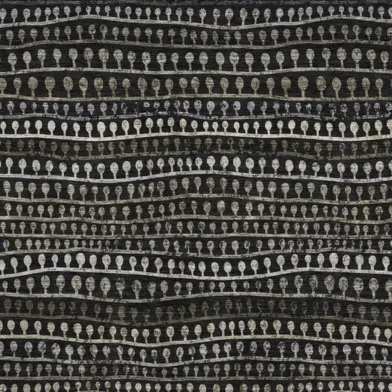 Taupe Gray And Ivory Striped Washable Area Rug With UV Protection Photo 3