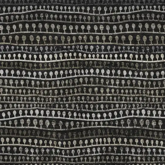 Taupe Gray And Ivory Striped Washable Area Rug With UV Protection Photo 3