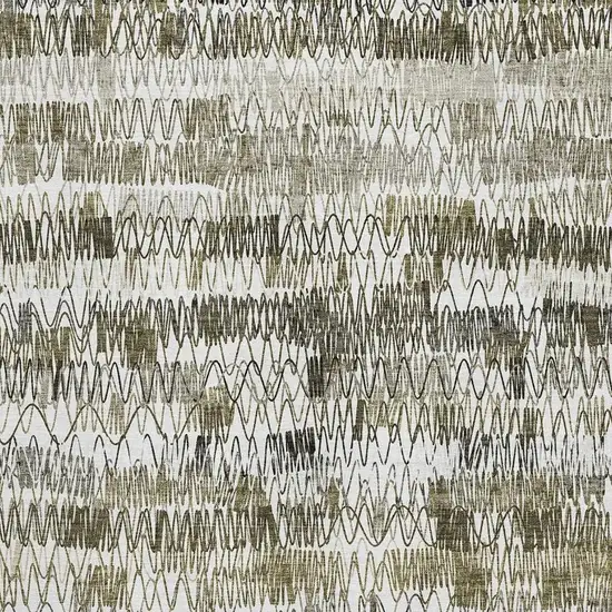 Taupe Gray And Ivory Striped Washable Area Rug With UV Protection Photo 3