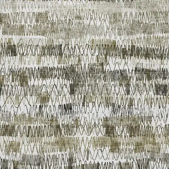 Taupe Gray And Ivory Striped Washable Area Rug With UV Protection Photo 3