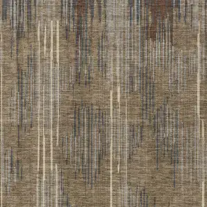 Photo of Taupe Gray And Ivory Striped Washable Indoor Outdoor Area Rug