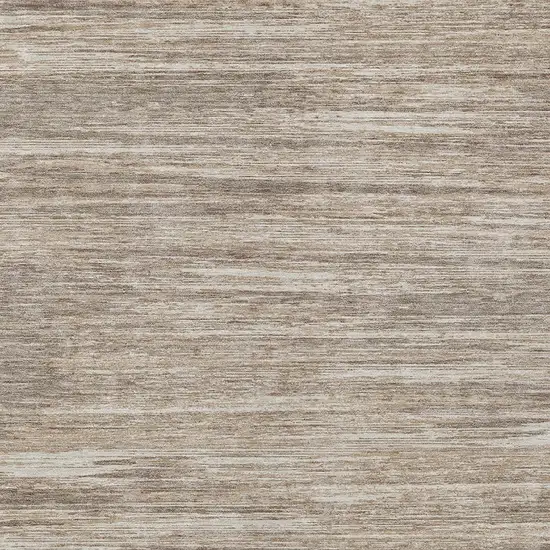 Taupe Gray And Ivory Striped Washable Indoor Outdoor Area Rug Photo 6