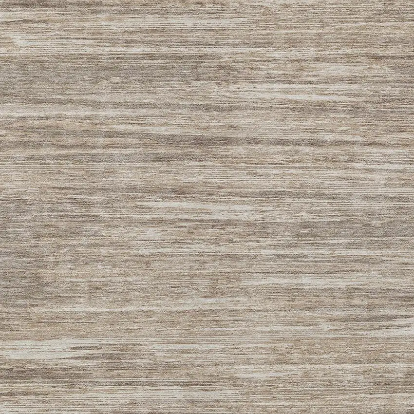 Taupe Gray And Ivory Striped Washable Indoor Outdoor Area Rug Photo 6