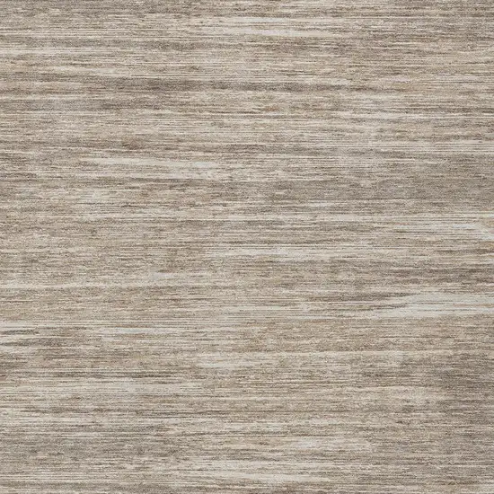 Taupe Gray And Ivory Striped Washable Indoor Outdoor Area Rug Photo 6