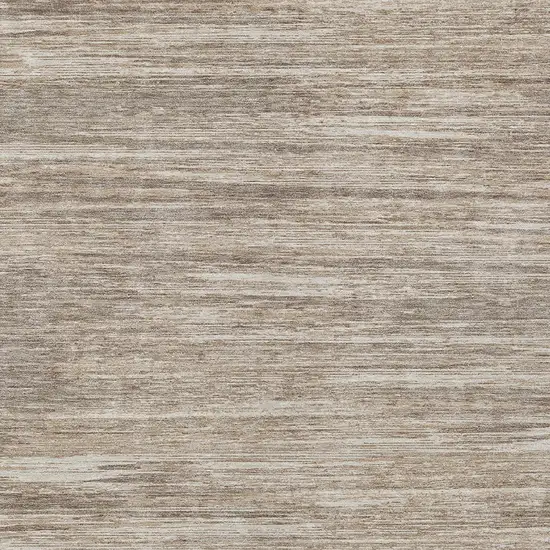 Taupe Gray And Ivory Striped Washable Indoor Outdoor Area Rug Photo 6