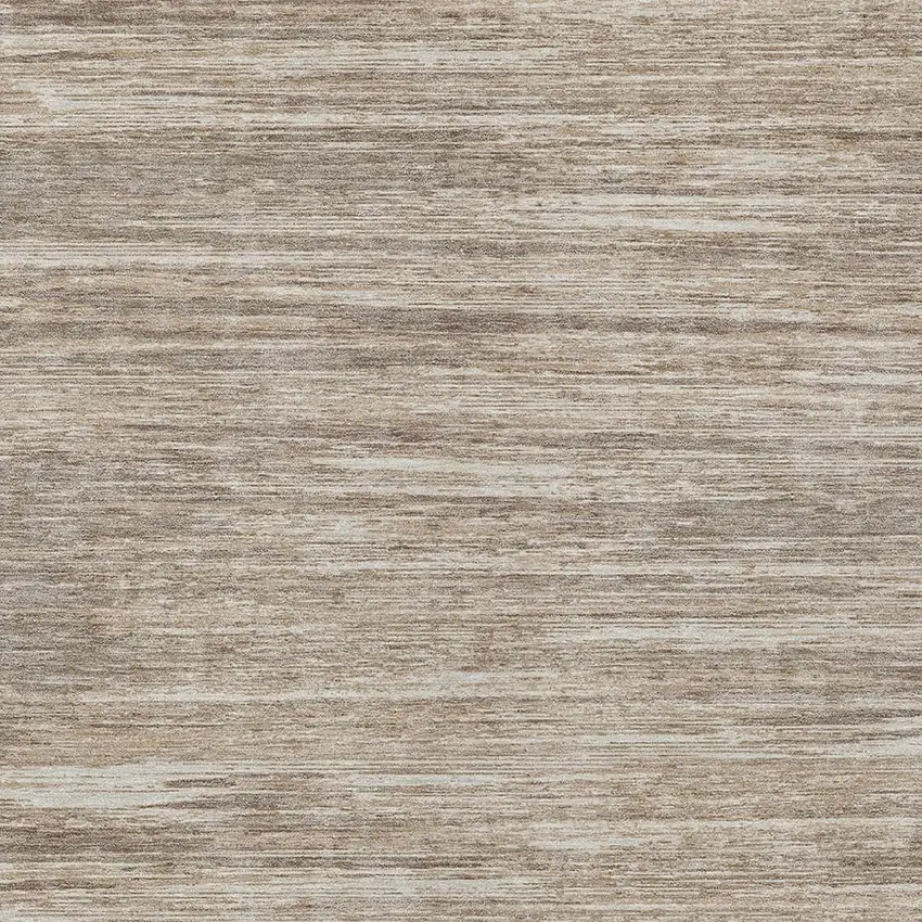 Taupe Gray And Ivory Striped Washable Indoor Outdoor Area Rug Photo 6