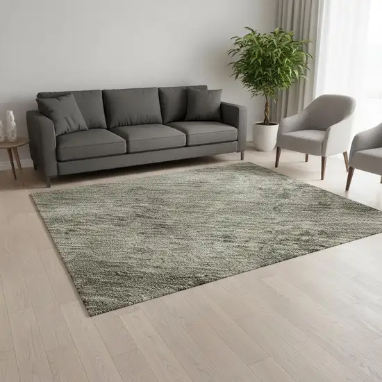 Taupe Gray And Khaki Abstract Washable Area Rug With UV Protection Photo 2