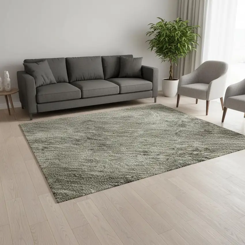 Taupe Gray And Khaki Abstract Washable Area Rug With UV Protection Photo 2