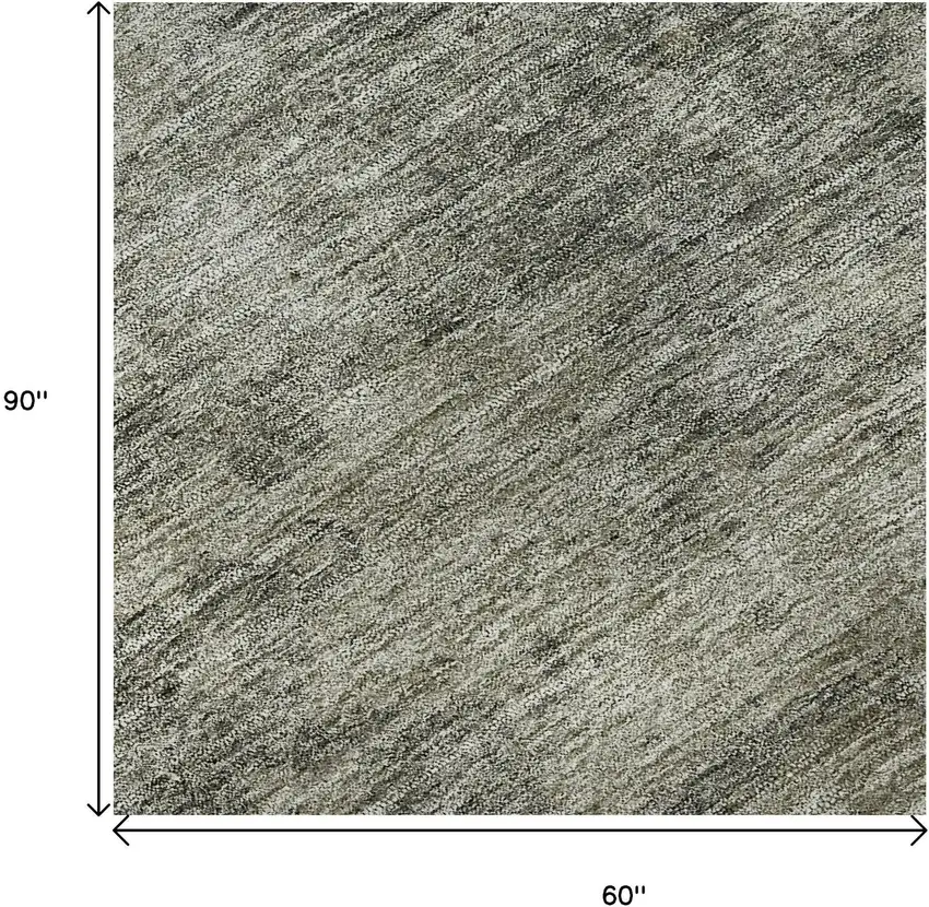 Taupe Gray And Khaki Abstract Washable Area Rug With UV Protection Photo 9