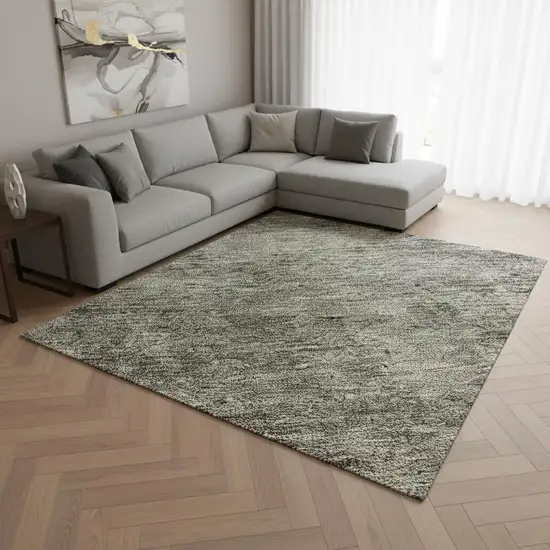 Taupe Gray And Khaki Abstract Washable Area Rug With UV Protection Photo 2
