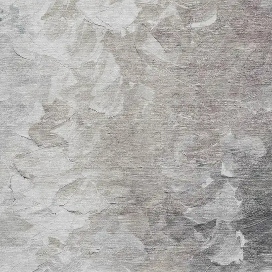 Taupe Gray And Silver Abstract Washable Area Rug With UV Protection Photo 2