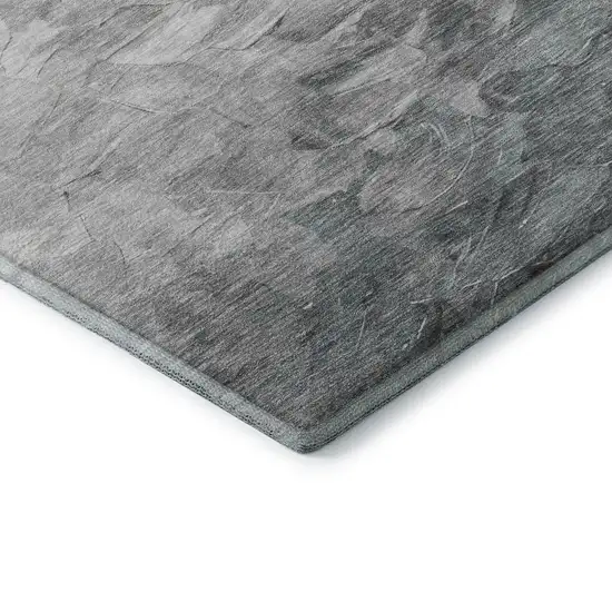 Taupe Gray And Silver Abstract Washable Area Rug With UV Protection Photo 7