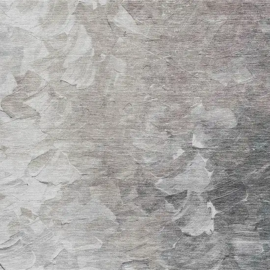 Taupe Gray And Silver Abstract Washable Area Rug With UV Protection Photo 2