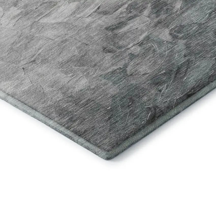 Taupe Gray And Silver Abstract Washable Area Rug With UV Protection Photo 7