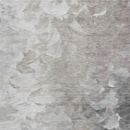 Taupe Gray And Silver Abstract Washable Area Rug With UV Protection Photo 2