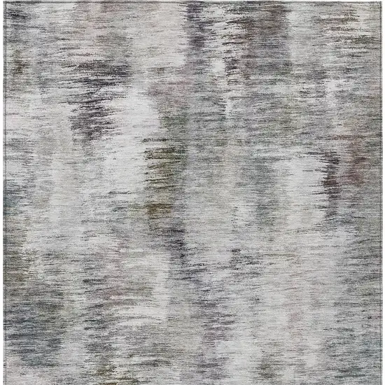 Taupe Gray And Silver Abstract Washable Indoor Outdoor Area Rug Photo 7