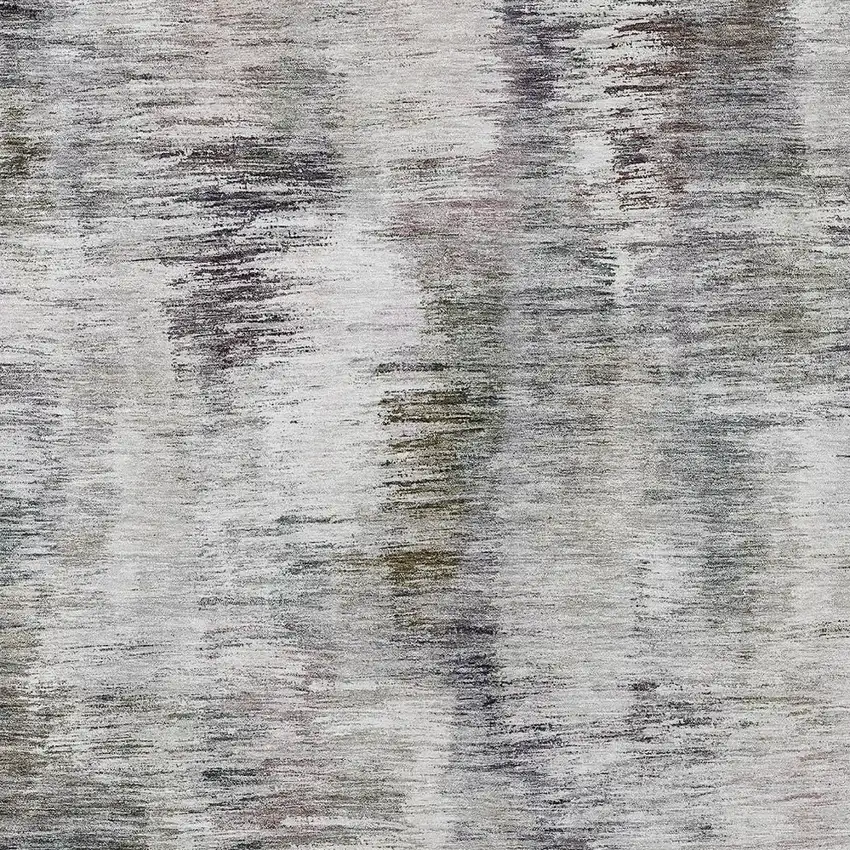 Taupe Gray And Silver Abstract Washable Indoor Outdoor Area Rug Photo 6