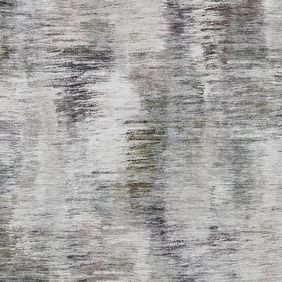 Taupe Gray And Silver Abstract Washable Indoor Outdoor Area Rug Photo 6