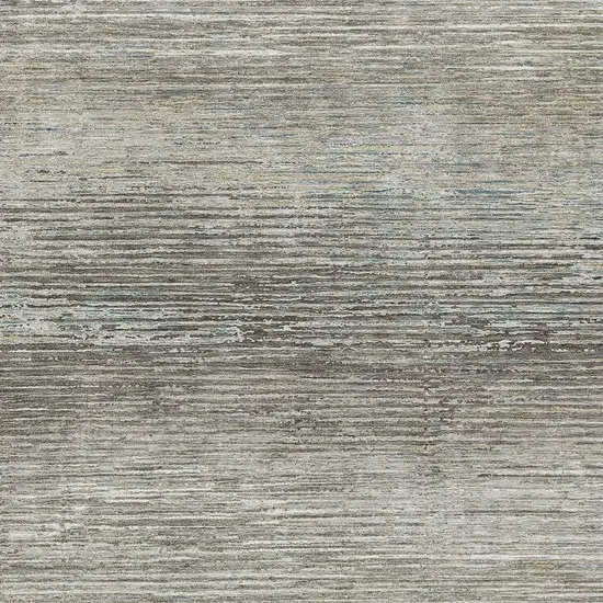 Taupe Gray And Silver Striped Washable Area Rug With UV Protection Photo 3