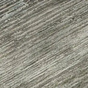 Photo of Taupe Gray And Silver Striped Washable Area Rug With UV Protection