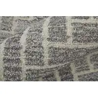 Photo of Taupe Gray And Tan Wool Geometric Tufted Handmade Area Rug