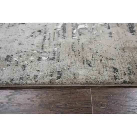 Taupe Gray Ivory Black And Beige Medallion Area Rug Photo 5