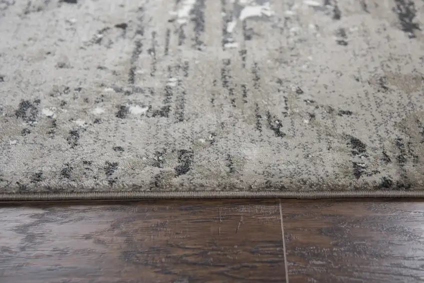 Taupe Gray Ivory Black And Beige Medallion Area Rug Photo 5
