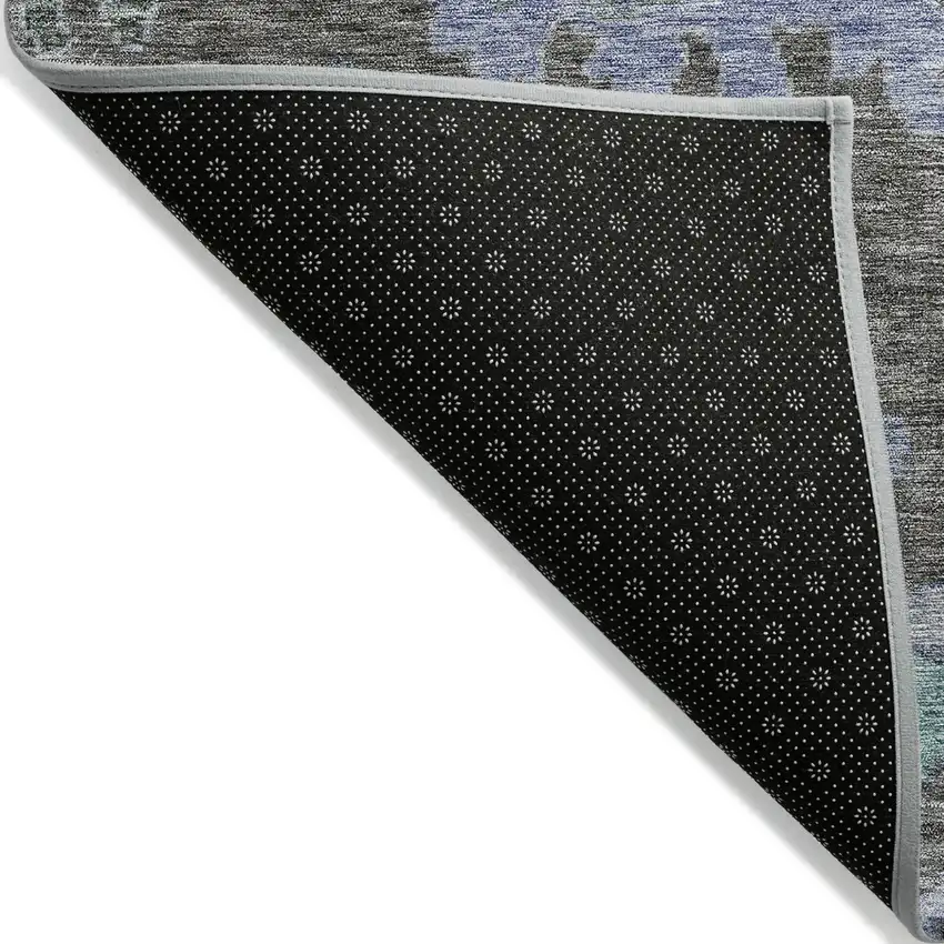 Taupe Green And Blue Floral Washable Indoor Outdoor Area Rug Photo 3