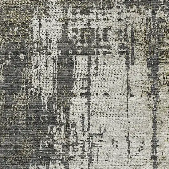 Taupe Green And Gray Abstract Washable Area Rug With UV Protection Photo 4