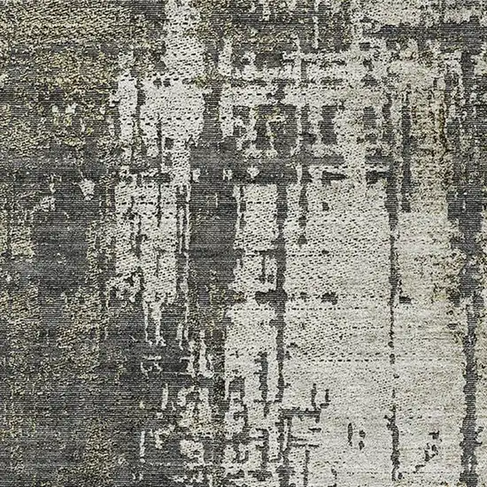 Taupe Green And Gray Abstract Washable Area Rug With UV Protection Photo 4