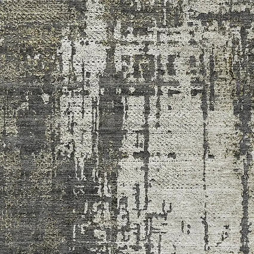 Taupe Green And Gray Abstract Washable Area Rug With UV Protection Photo 4