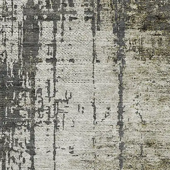 Taupe Green And Gray Abstract Washable Area Rug With UV Protection Photo 4